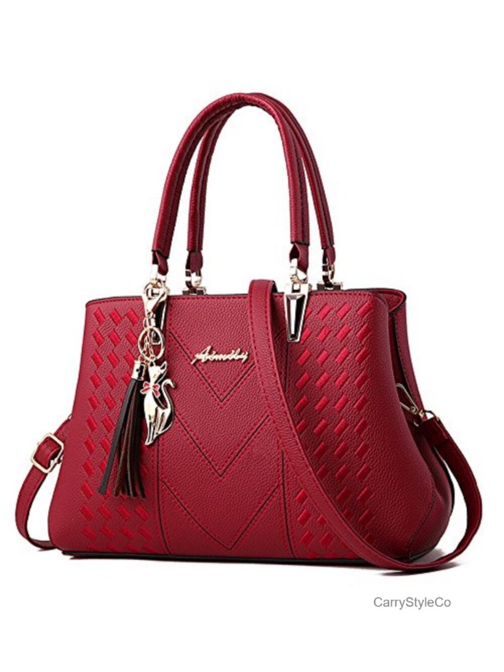 Womens PU Leather Satchel Tote Shoulder Bag Crossbody Purse